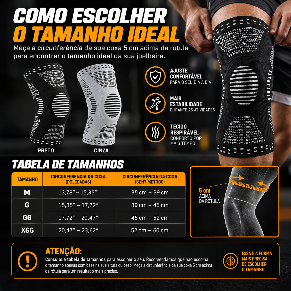 Joelheira de Compressão com Suporte de Estabilidade | KneePro™