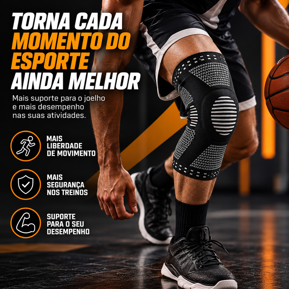 Joelheira de Compressão com Suporte de Estabilidade | KneePro™
