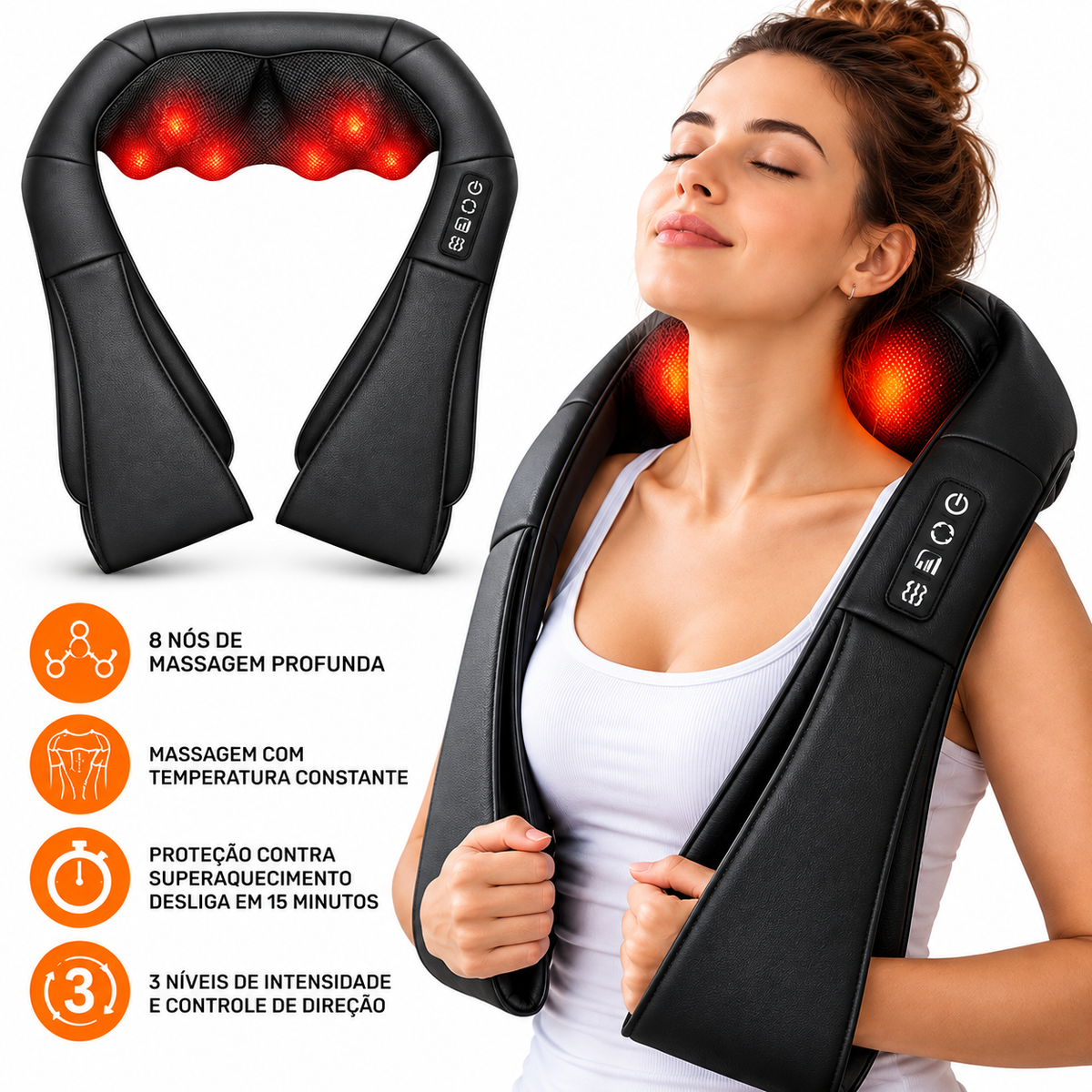Massageador de Pescoço Inteligente com Aquecimento | PulseCarePro®