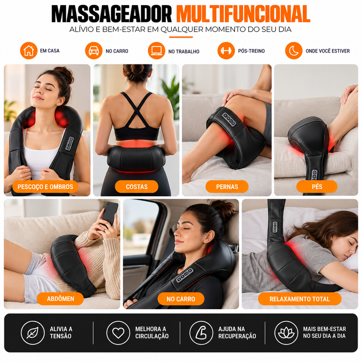 Massageador de Pescoço Inteligente com Aquecimento | PulseCarePro®
