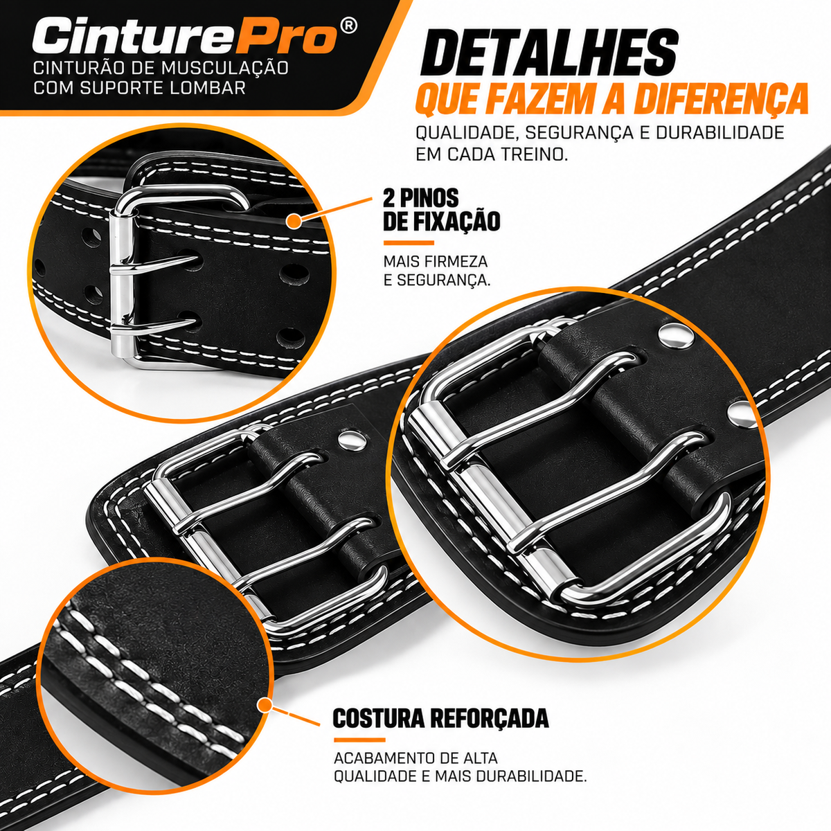 Cinturão com Suporte Lombar para Levantamento de Peso | CinturePro®
