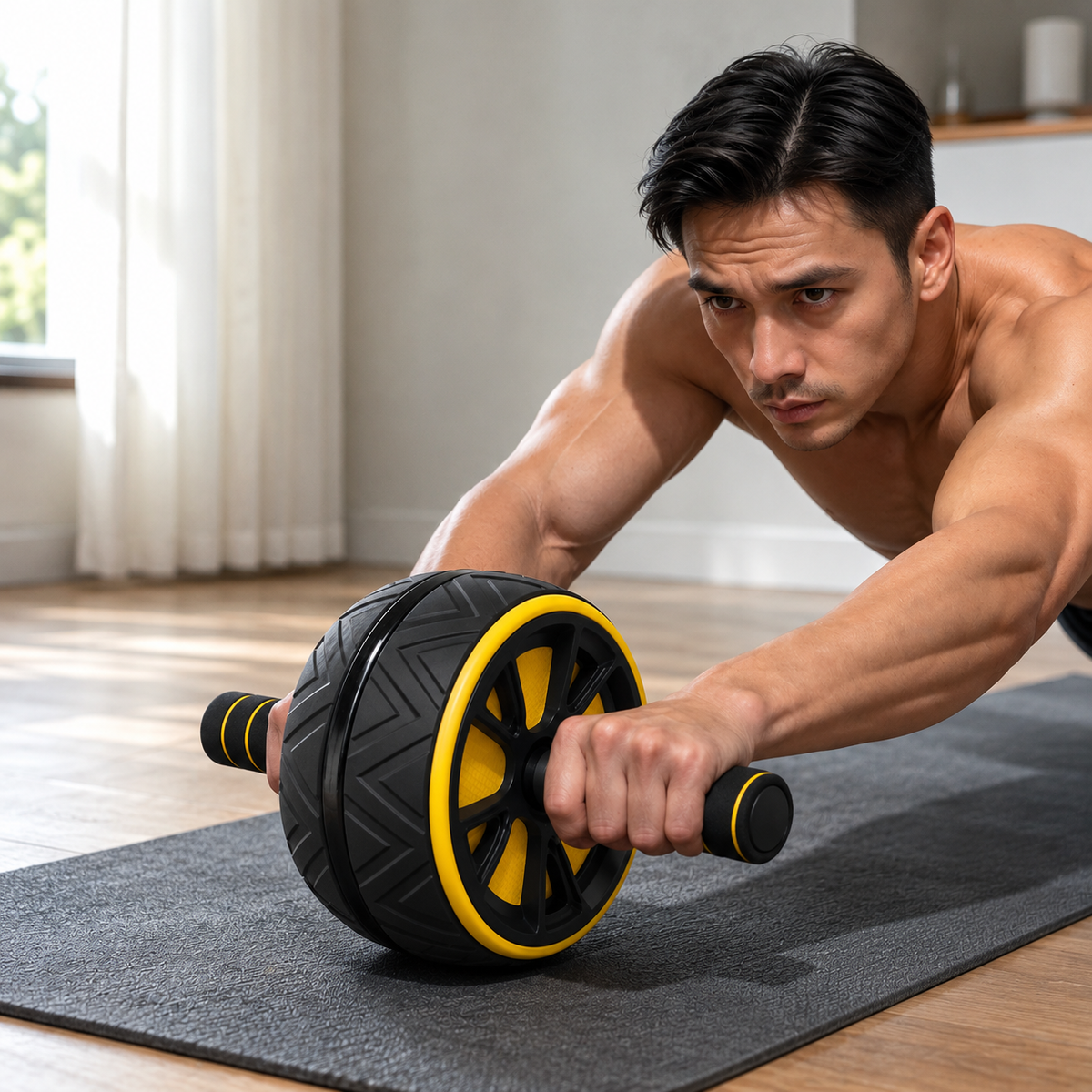 Roda Abdominal com Empunhadura Antiderrapante | RollFitPro™