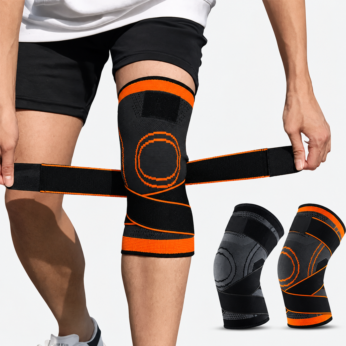 Joelheira Ortopédica de Alta Compressão com Velcro | Suporte e Proteção para Esportes e Alívio de Dores | StabiliPro™