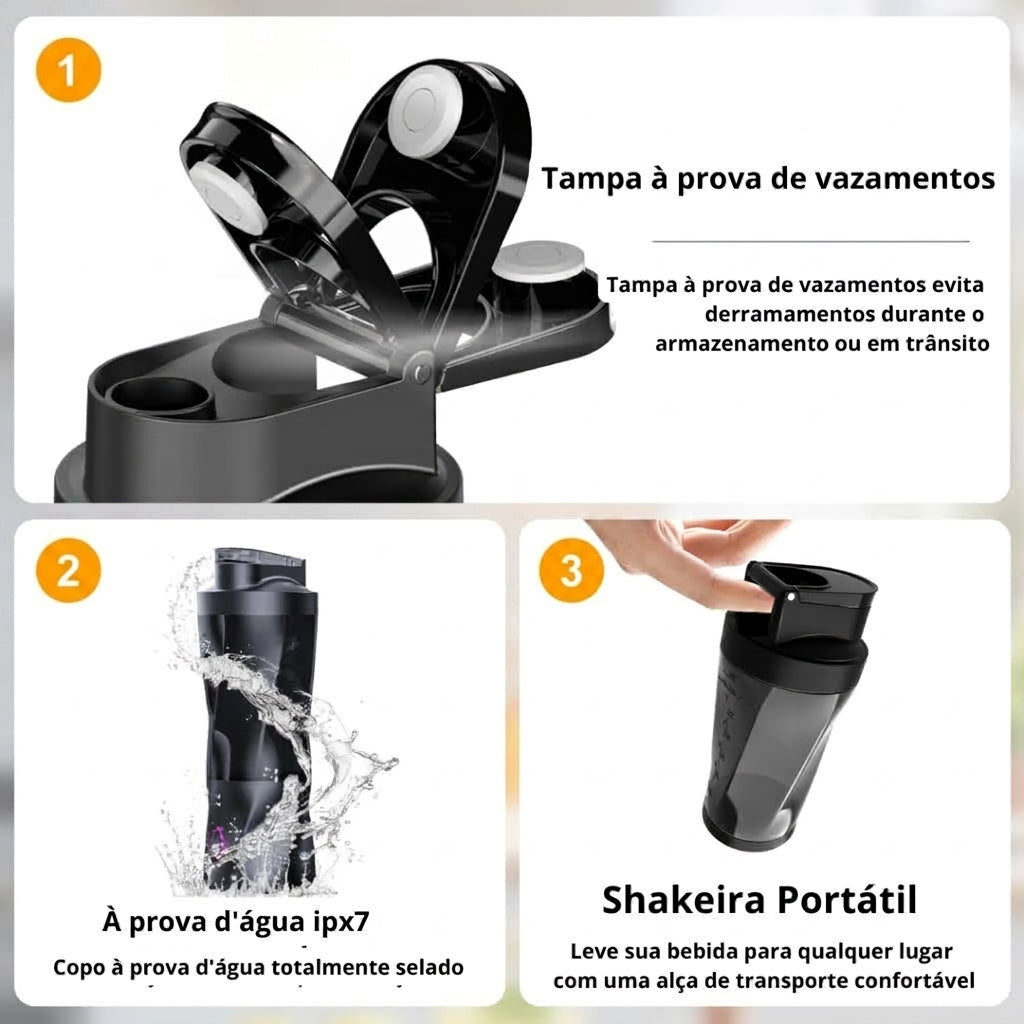 Liquidificador Portátil Multifuncional | Faça shakes, sucos, smoothies, pré e pós treinos onde estiver | Beba direto do copo | BlendFit®