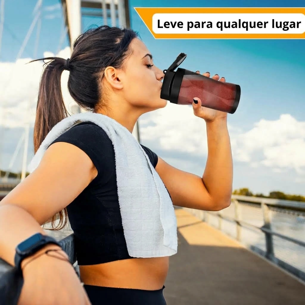 Liquidificador Portátil Multifuncional | Faça shakes, sucos, smoothies, pré e pós treinos onde estiver | Beba direto do copo | BlendFit®