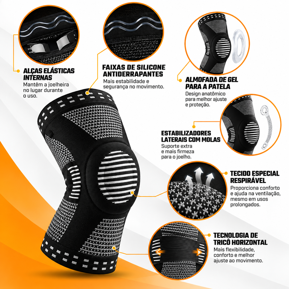 Joelheira de Compressão com Suporte de Estabilidade | KneePro™