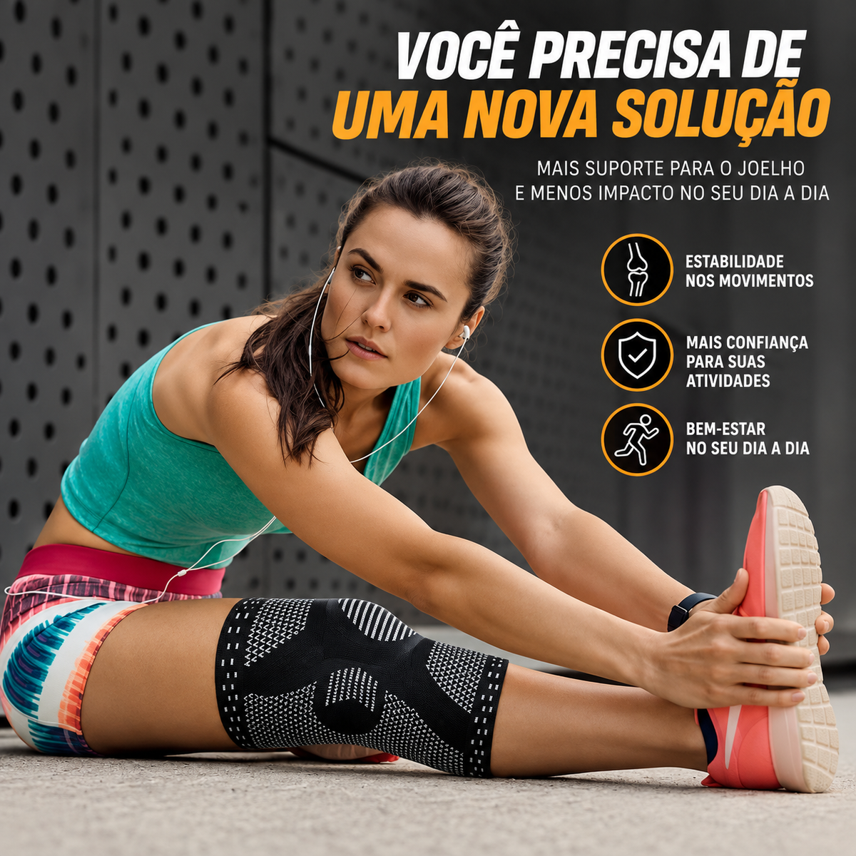 Joelheira de Compressão com Suporte de Estabilidade | KneePro™