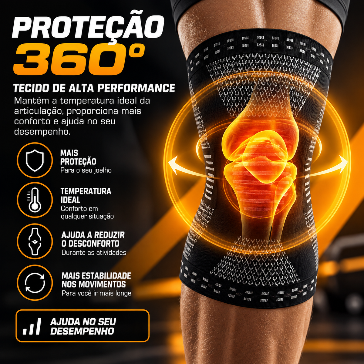 Joelheira de Compressão com Suporte de Estabilidade | KneePro™