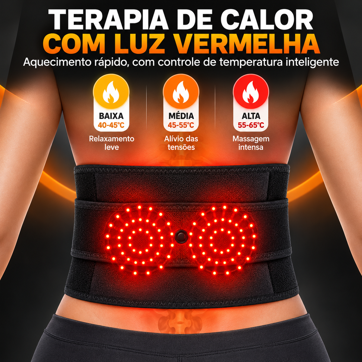 Cinto Massageador de Lombar com Aquecimento e Vibração | LombaTherm®