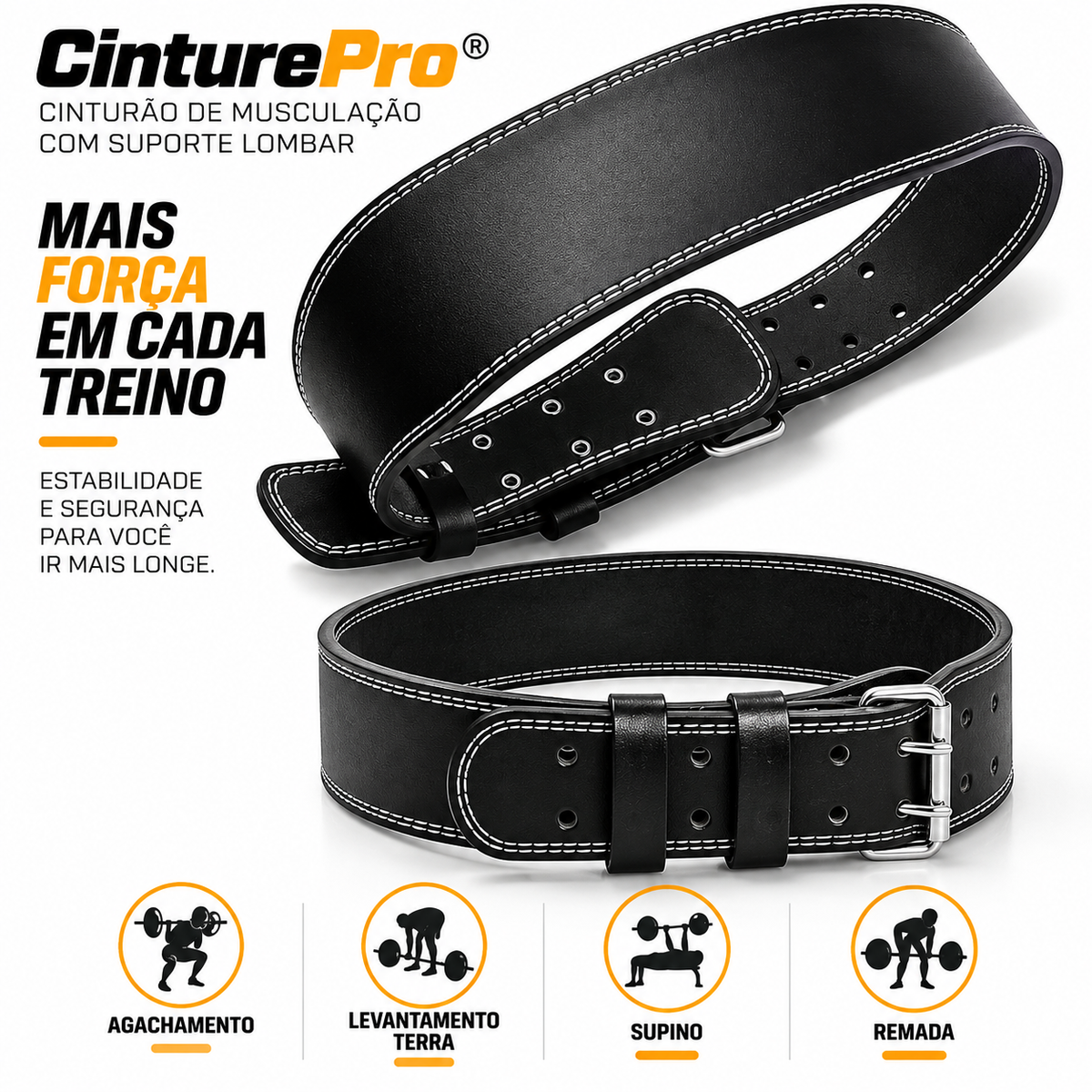 Cinturão com Suporte Lombar para Levantamento de Peso | CinturePro®