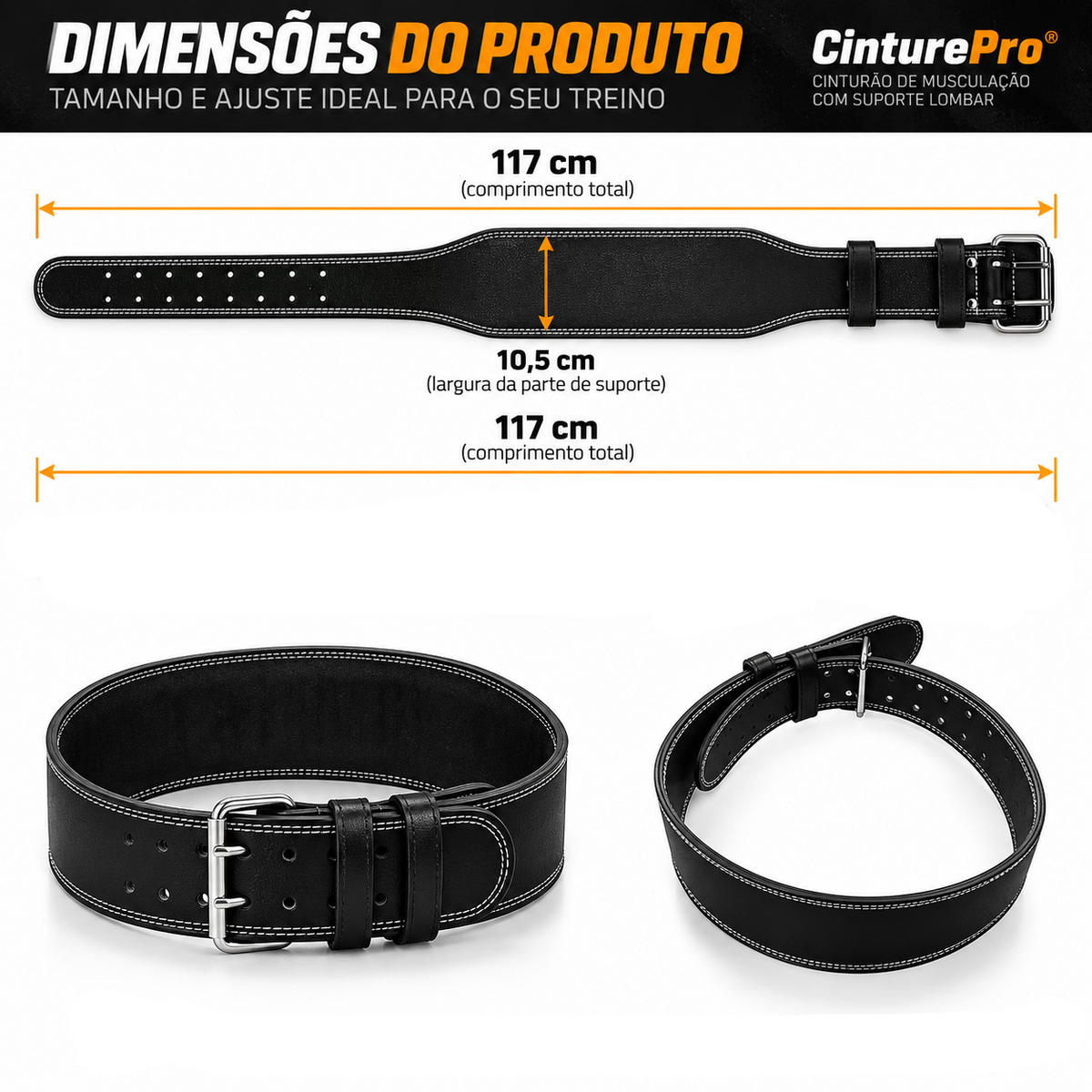 Cinturão com Suporte Lombar para Levantamento de Peso | CinturePro®