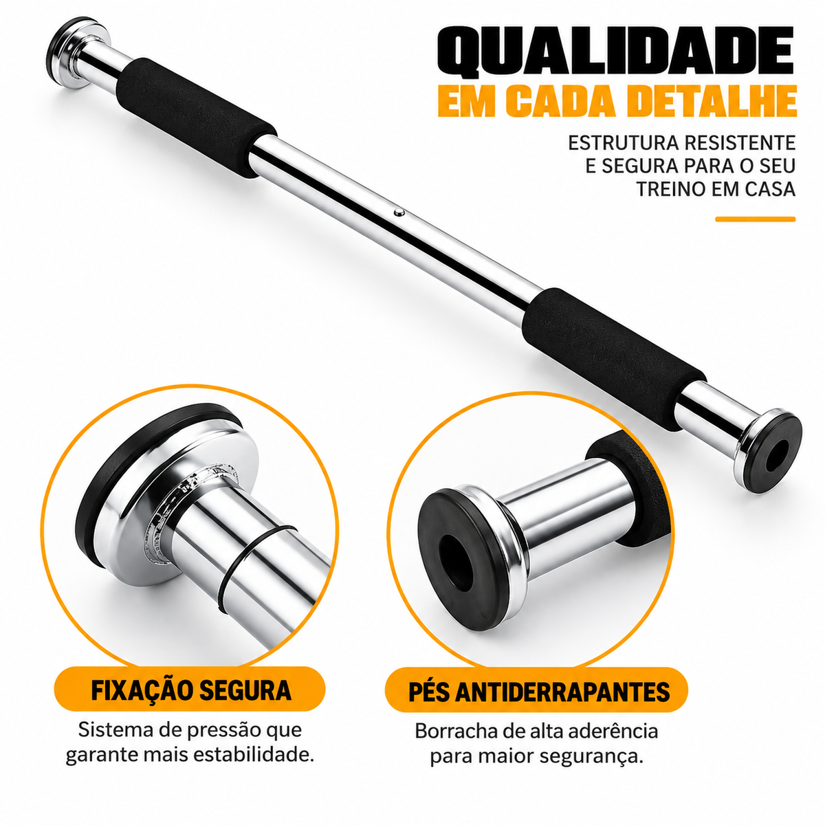Barra Fixa de Porta Ajustável 62-100 centímetros | PullForcePro™