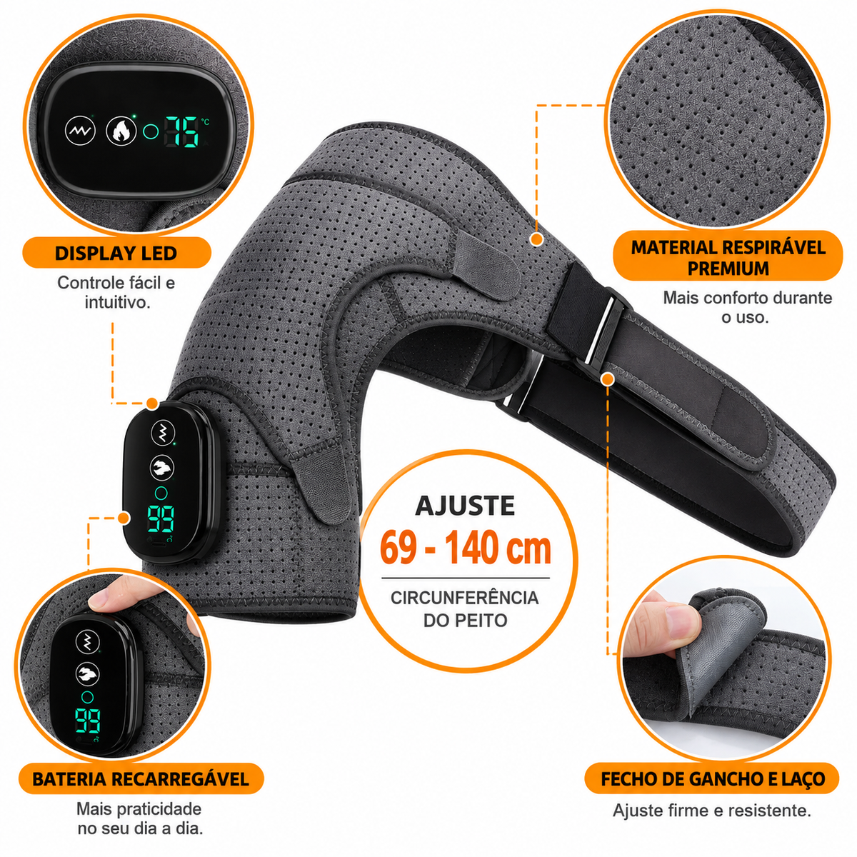 Ombreira Ortopédica Massageadora com Aquecimento | OmbroFlex™