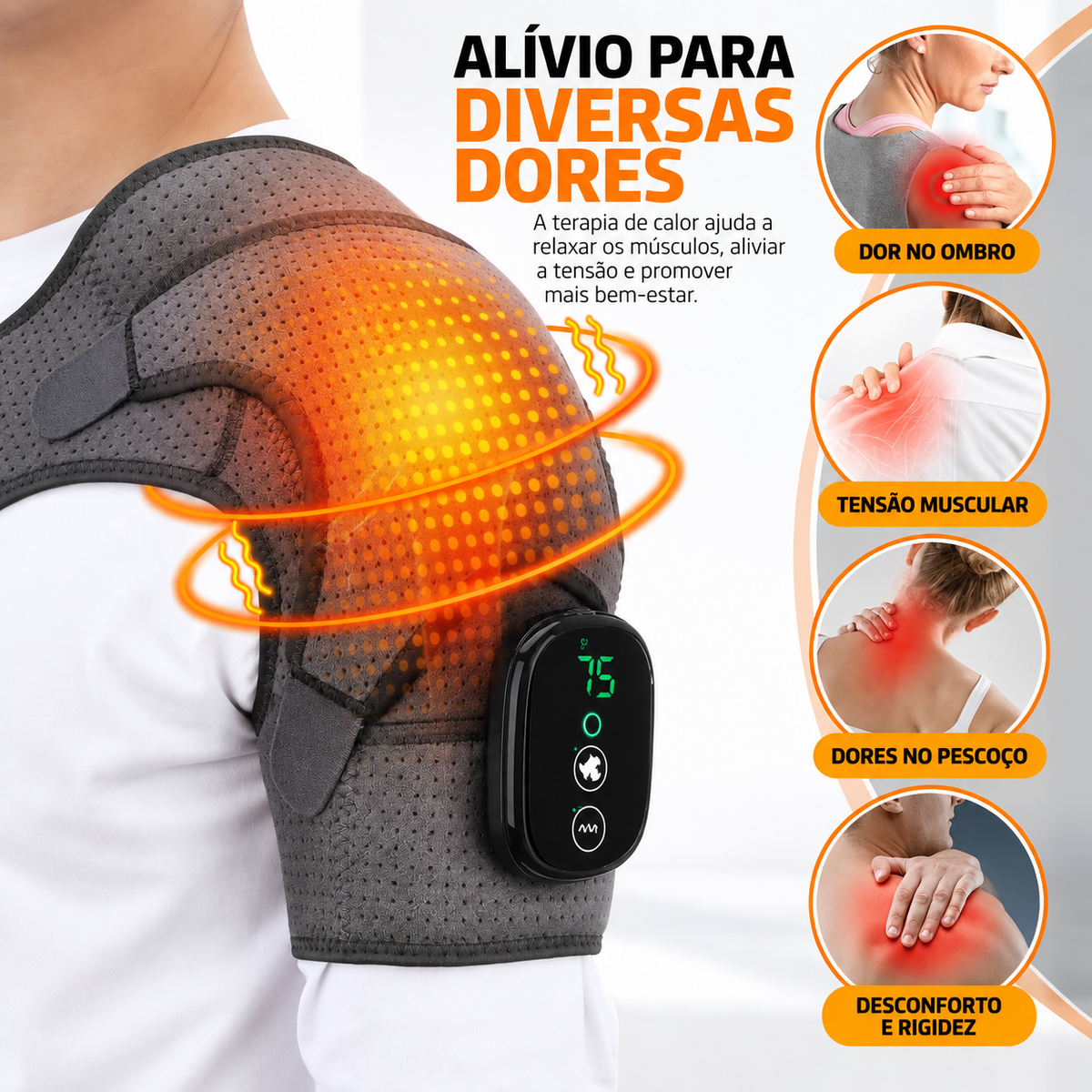 Ombreira Ortopédica Massageadora com Aquecimento | OmbroFlex™